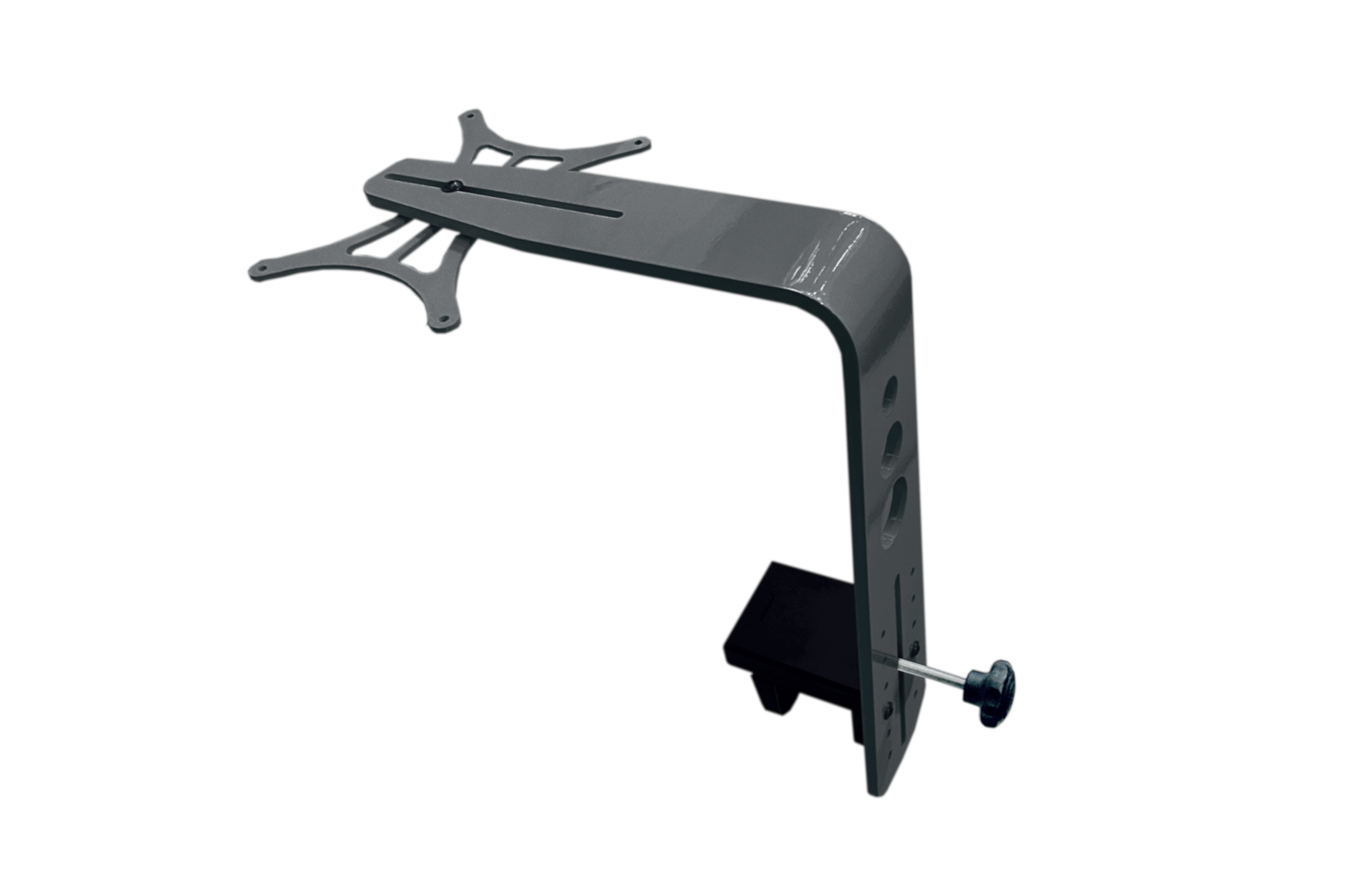 Schwarze VESA Monitorhalterung mit Tischklemme